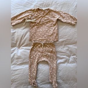 Quincy Mar Petal Pink Wrap Top and Footie Pajama Set 6-12M